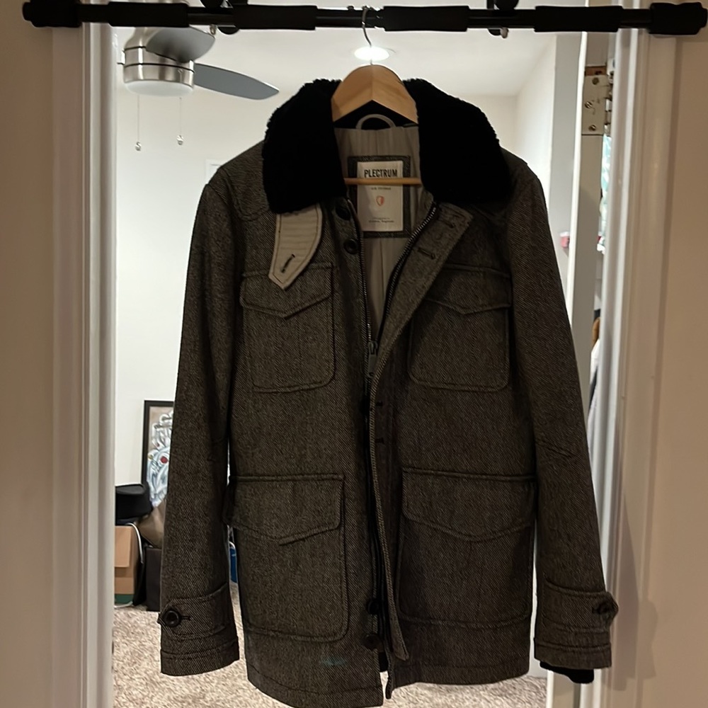 Plectrum by Ben Sherman Wool Shearling Coat